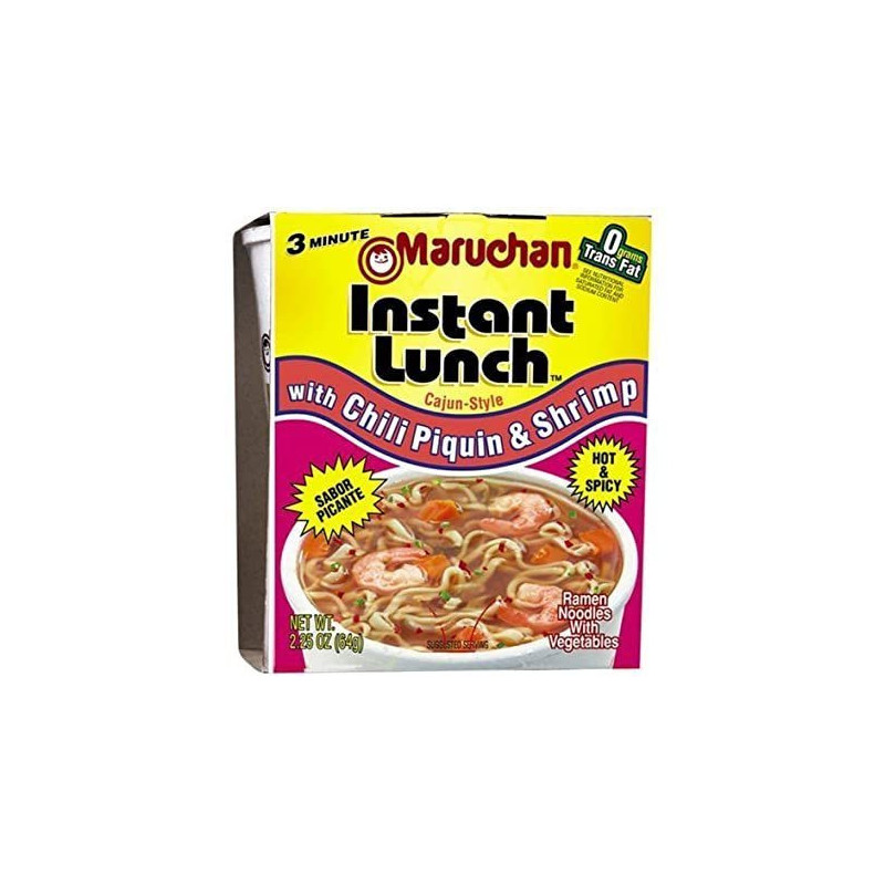 Maruchan con camaron y chile piquin