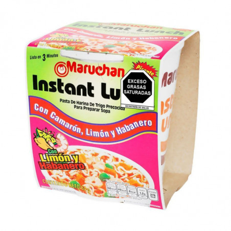 Maruchan con camaron y chile habanero