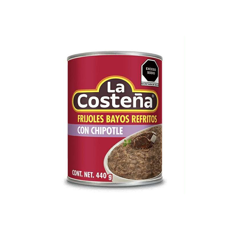 Frijoles bayos refritos con chipotle La Costena