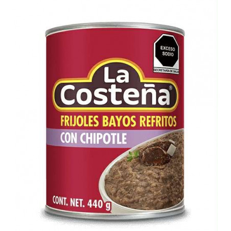 Frijoles bayos refritos con chipotle La Costena