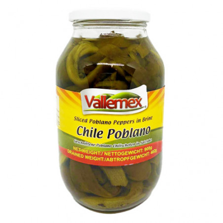 Chile poblano en tiras Vallemex